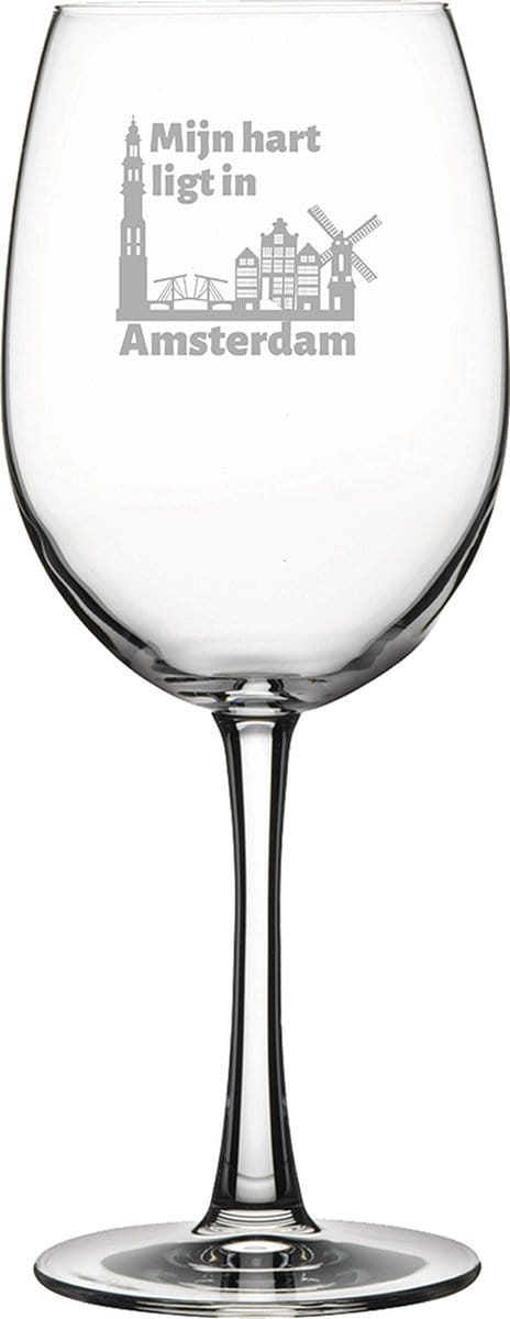 Gegraveerde Rode wijnglas 46cl Amsterdam