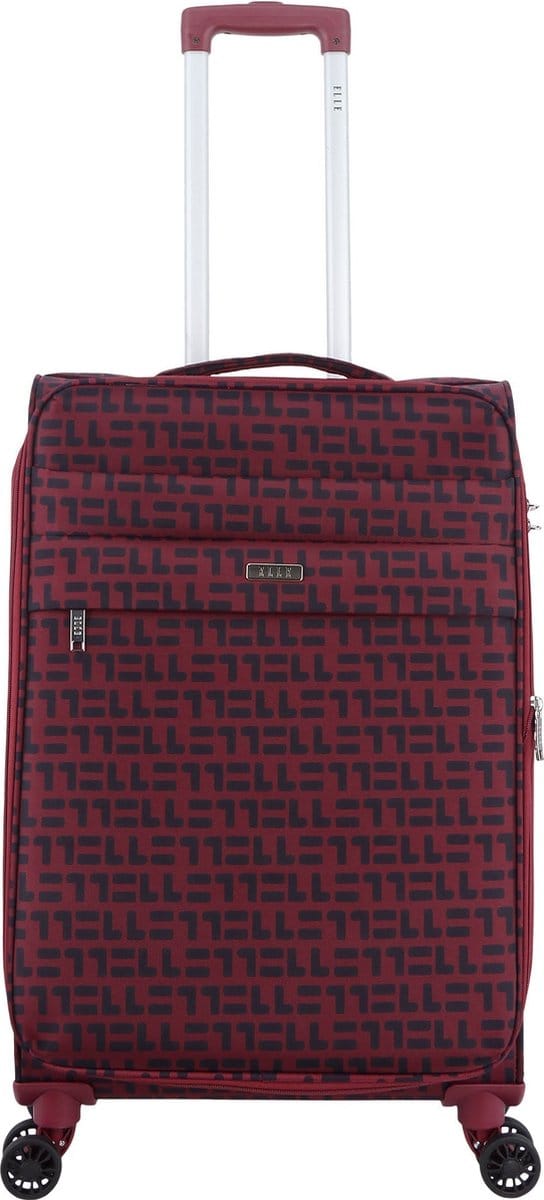 ELLE Couture Zachte Koffer / Trolley / Reiskoffer - 64 cm (Medium) Rood - Rood / Medium