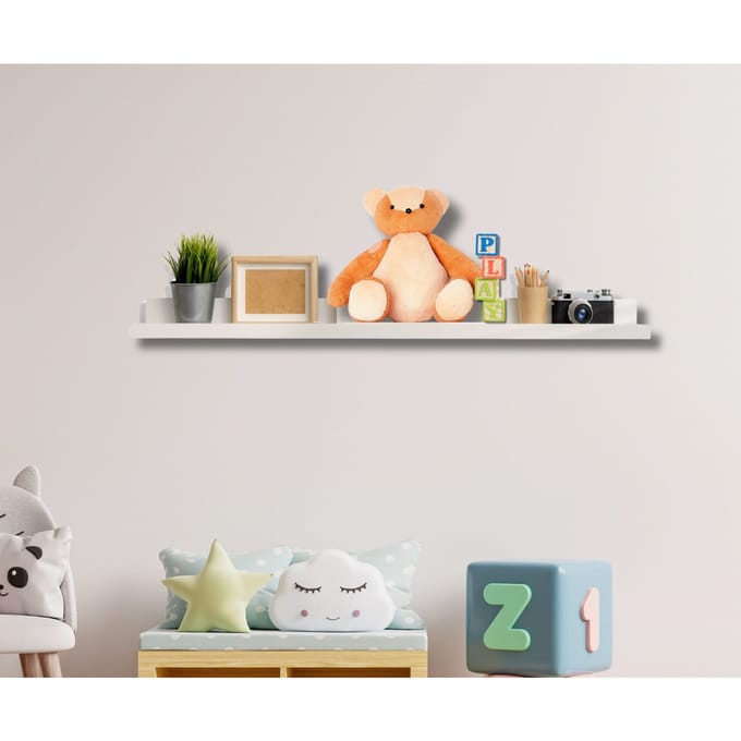 BD ART - Wandplank - 100 cm - Wit - MDF