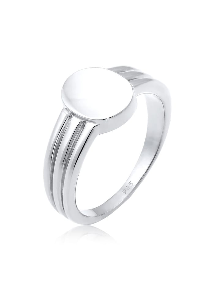 Elli - Ring - Dames zegelring Geo Look Basic Blogger Trend in 925 Sterling Zilver - Dames