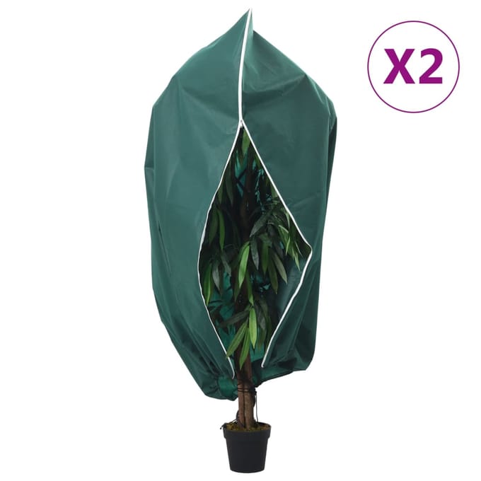 vidaXL - Plantenhoezen - met - ritssluiting - 2 - st - 70 - g/m² - 1,2x1,8 - m