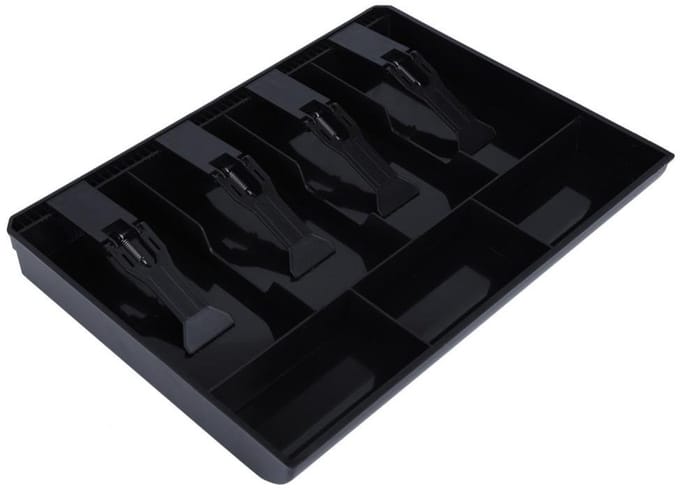 Dailygoods- Geldlade Robuust - Kassalade - Geldcassette - 4 Muntcompartimenten - 3 Biljetcompartimenten - 32 x 24,5 x 3,5 cm