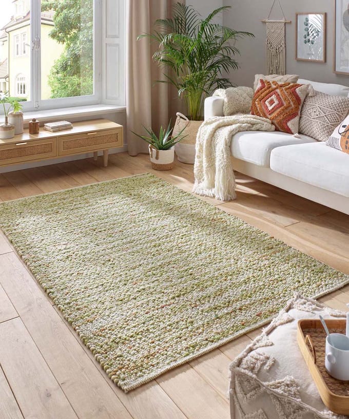 Wollen vloerkleed - Ursule groen 250x340