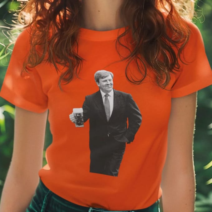 Oranje Koningsdag Dames T-Shirt Willy 2XL