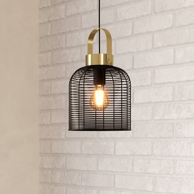 EGLO Roundham Hanglamp - E27 - Ø 22 cm - Zwart|Goud - Staal