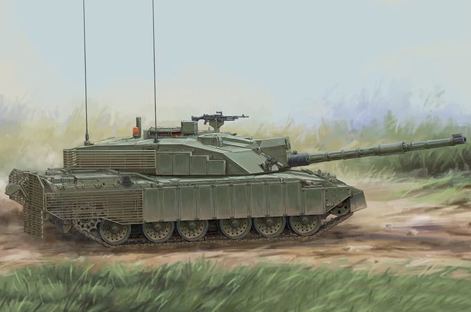 HobbyBoss Modelbouwpakket Militaire voertuigen - 84854 Challenger 2 Enhanced Armour - Britse Tank Plastic - 1:48 - Modelbouw