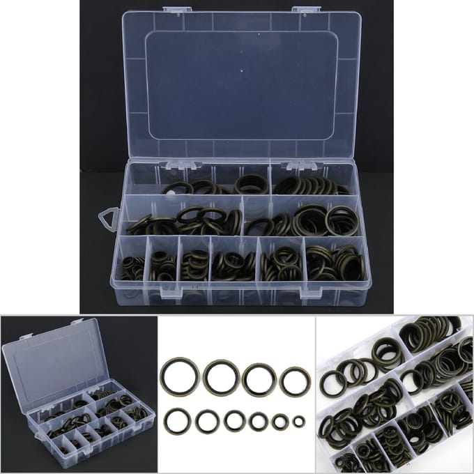 180 stuks M6M24 Olieaftapplug Pakking Onderlegring Set Gevulkaniseerde Afdichtring Kit