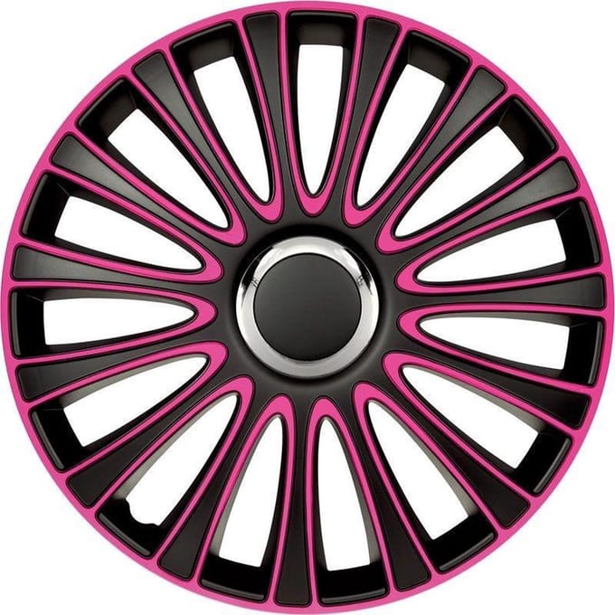 Autostyle Wieldoppen Lemans 14 Inch Abs Zwart/roze Set Van 4