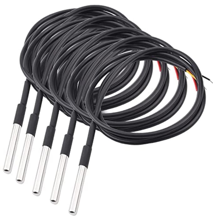 Digitale Temperatuur Sondesensor - 5 Stuks van 1 Meter - Nauwkeurig van -55 °C tot +125 °C