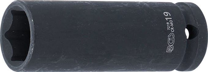 BGS Kracht dopsleuteldop zeskant, diep 1/2 19 mm