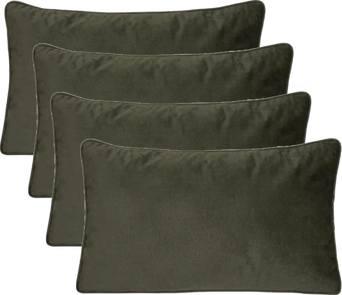 Atmosphera Bank/sierkussens Sophia - 4x stuks - 30 x 50 cm - polyester met rits
