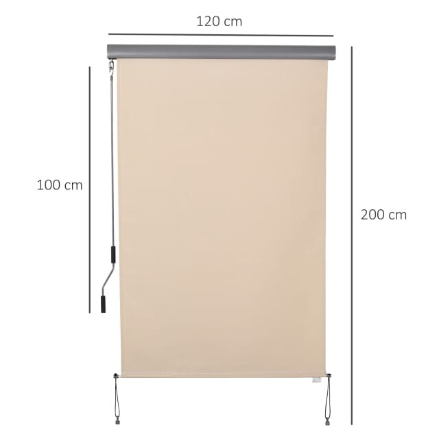 4goodz Outsunny verticale zonwering verticale luifel 120x200 cm creme