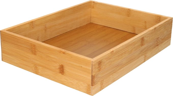 Gerimport Kast/lade sorteer organizer - bamboe hout - bakje - 32 x 24 x 7 cm - sorteerbakjes