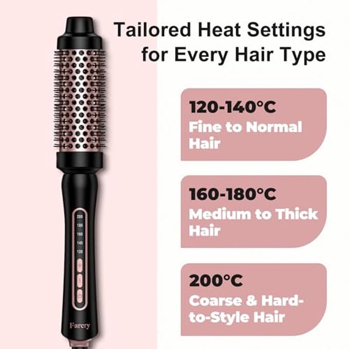 Thermal Brush 38mm met 5 Temperatuurinstellingen - Hitteborstel voor Volume en Losse Krullen