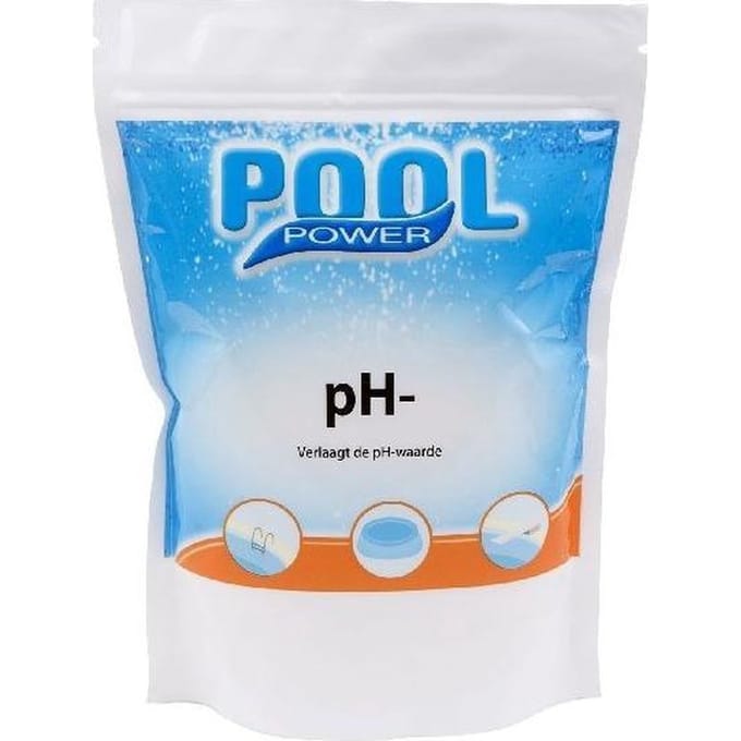 Pool Power pH Min Granulaat 500 g, pH-Verlagend Voor Zwembad, Brengt pH Naar 7,2-7,6, Snel Oplossend, Voor Optimale Chloorwerking, Wit