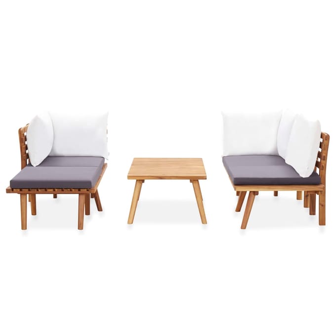 vidaXL - 5-delige - Loungeset - massief - acaciahout