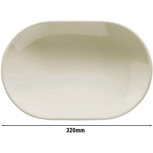GGM Gastro (12 Stück) TEOS - Platte/Dönerteller - oval - Länge: 320mm - Creme Crème