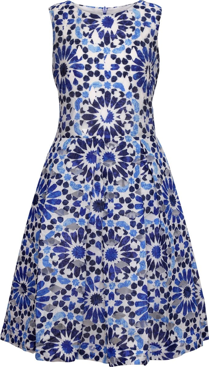 Feestelijke jurk met steekzakken Blauw 164