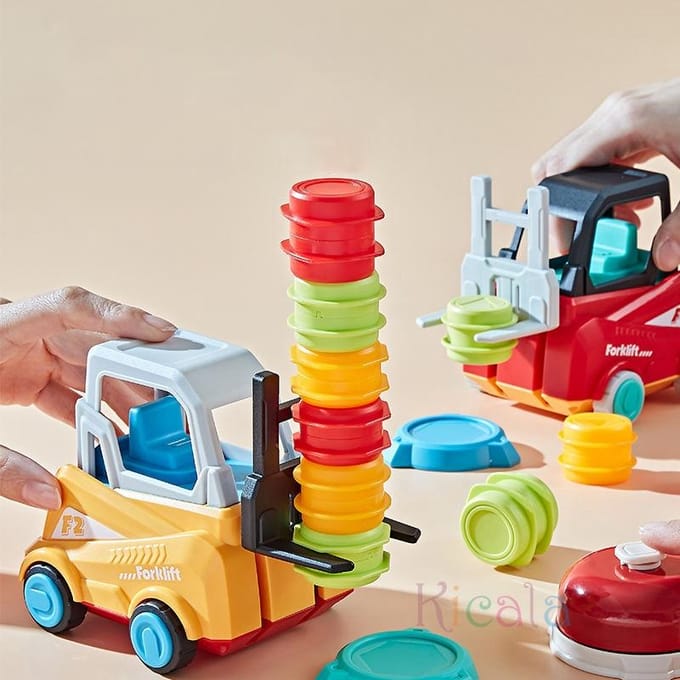 Capacité Folle de Formation de Chariot Élévateur à Répondre aux Jouets d'Enfants Jeux de Société Interactifs Éducatif Précoce Jouet d'Appariement Parent-enfant red