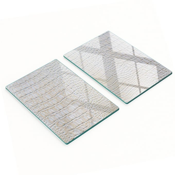Glazen snijplanken met krokodillenprint, 2x40x52 cm