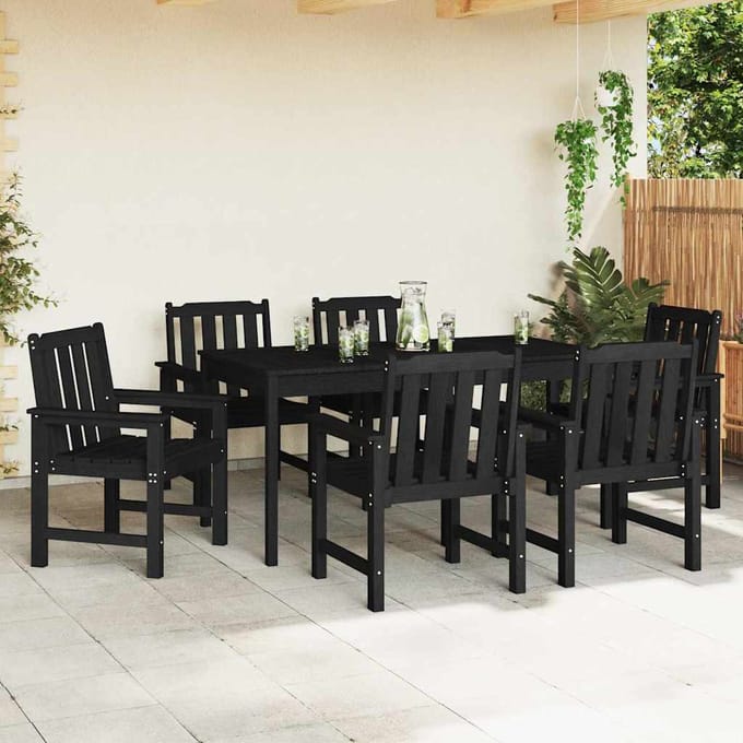 vidaXL Tuinstoel 6 pcs Zwart 65.5 x 59 x 88 cm Polyetheen