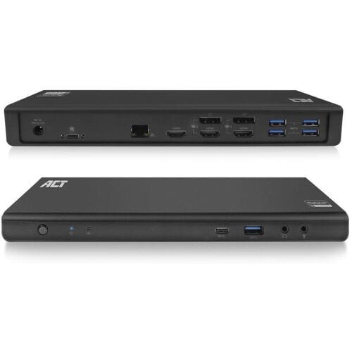 ACTUSB-C Docking Station 4K, voor 2 of 3 HDMI/DisplayPort monitoren, DisplayLink AC7048