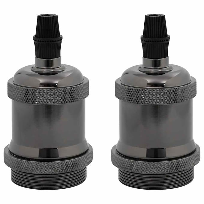 vidaXL Lamphouders 2 st glanzend zwart E27