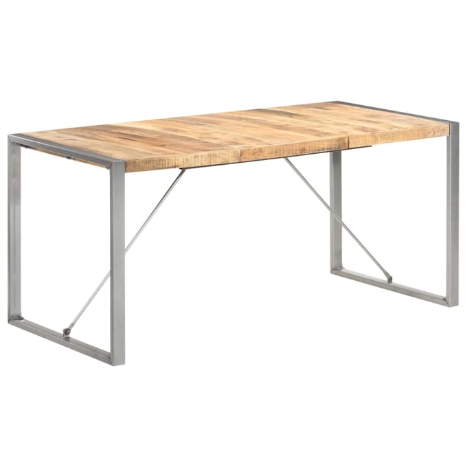 vidaXL - Eettafel - 160x80x75 - cm - massief - ruw - mangohout