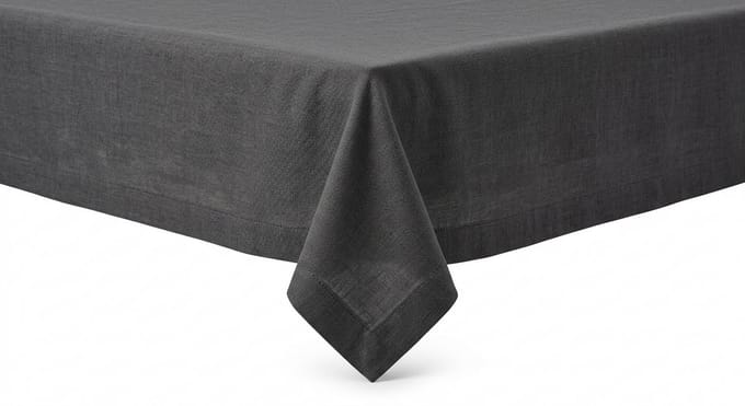 Tafelkleed linnenlook - 130 x 160 cm - waterafstotend - wasbaar - polyester - donkergrijs - lotuseffect