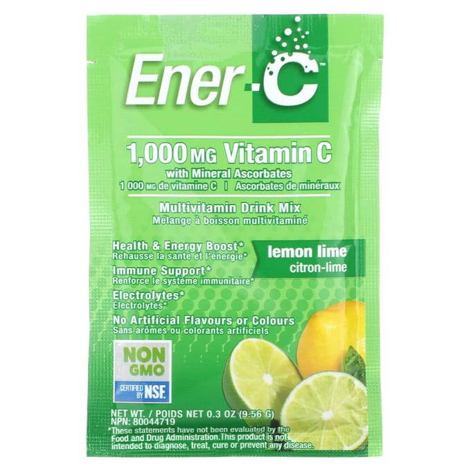 Ener-C, Vitamine C, mélange pour boisson multivitaminée, saveur citron-citron vert, 1 000 mg, 30 sachets, 9,56 g (0,3 once) chaque