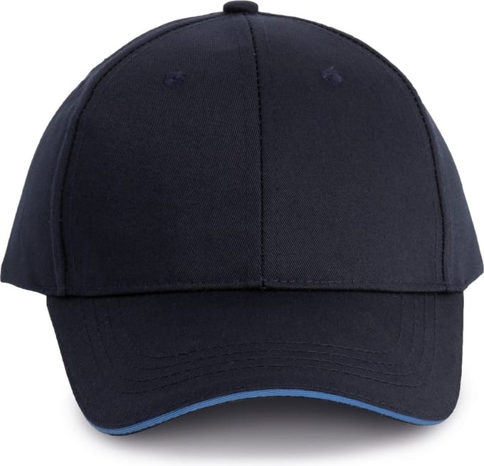 WK. Designed To Work Contrasterende sandwichpet 6 panelen Oeko-Tex WKP145 - Navy / Light Royal Blue - One size