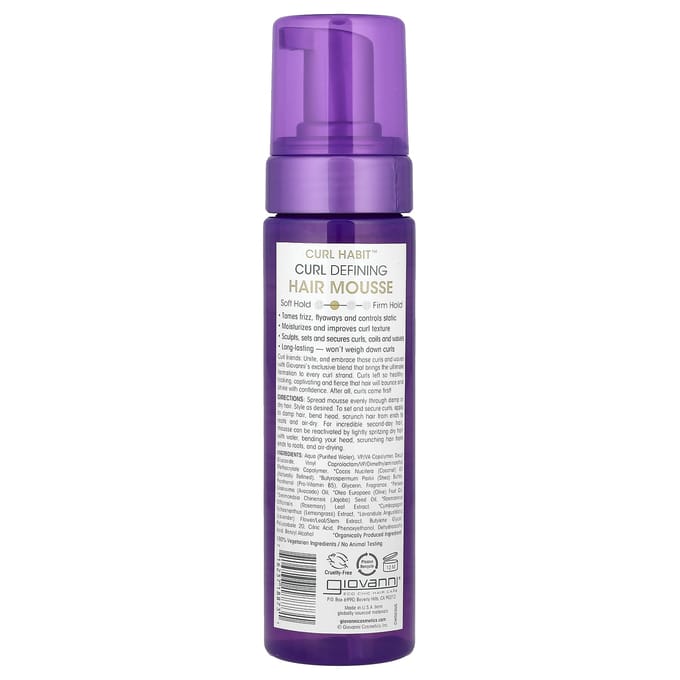 Giovanni, Curl Habit, Defining Haarmousse, Geschikt voor Alle Krultypes, 7 fl oz (207 ml)