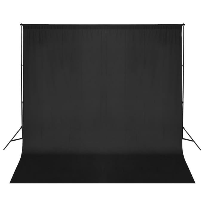 Système de Support de Fond avec Fond Noir 600 X 300 Cm