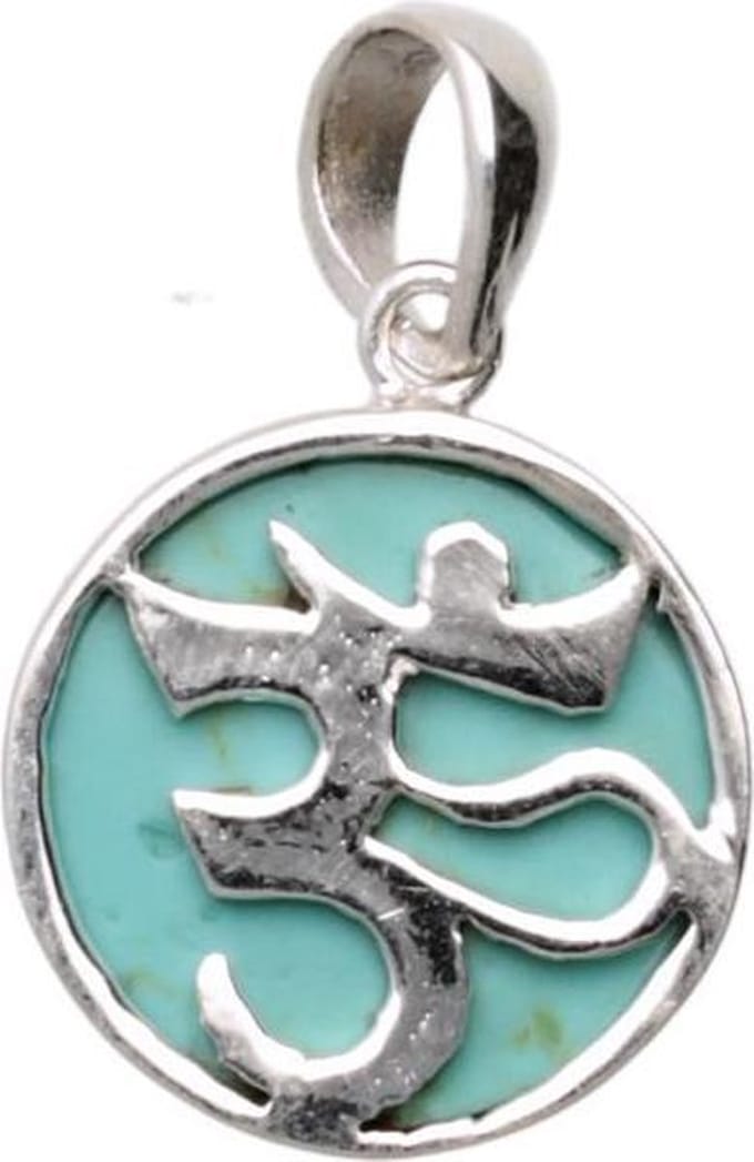 Zilveren Aum met turquoise kettinghanger