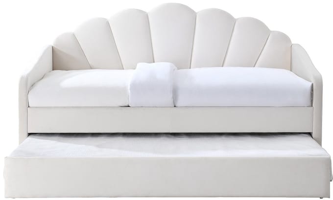 Vente-unique Bedbankje fluweel wit 90 x 190 cm