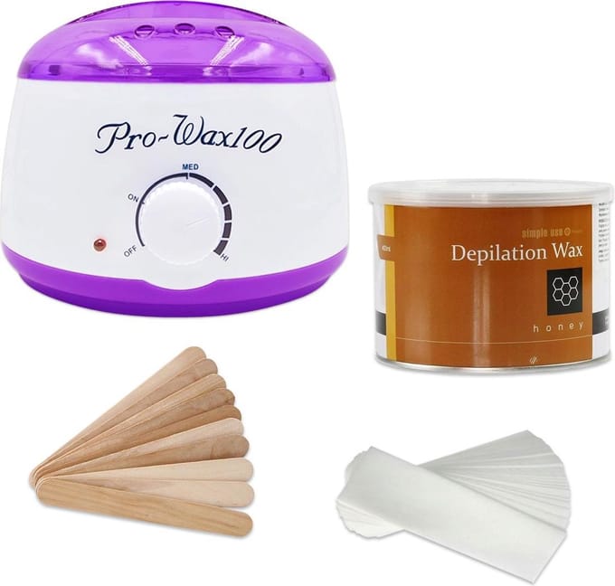 Waxapparaat starterset 100Watt - wit/paars. Incl. blik en 10 strips.