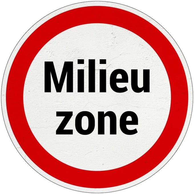 Gesloten milieu zone bord - C22a | Sign Again materiaal | 20 cm