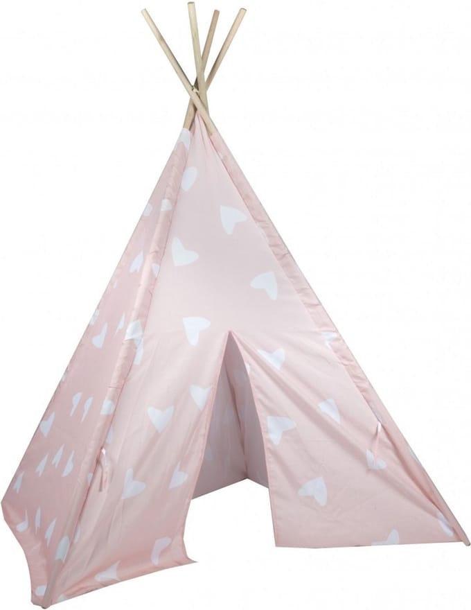 Eddy Toys - Tipi Tent - Mini Speelhuisje - Roze & Wit - 1 stuk
