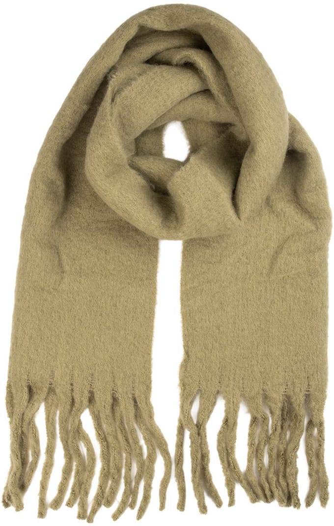Clayre & Eef Wintersjaal Dames 40x190 cm Groen Textiel