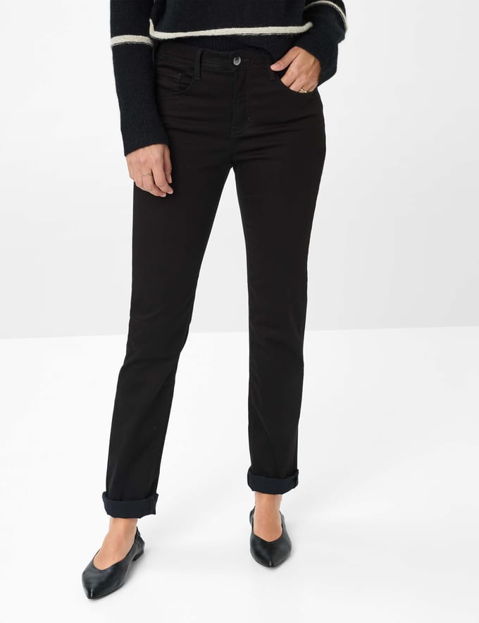 Brax Dames Broek  Style CAROLA BLACK, zwart, maat 34