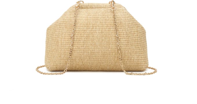 Giuliano kunststof raffia schoudertas Becky - Dames - Taupe