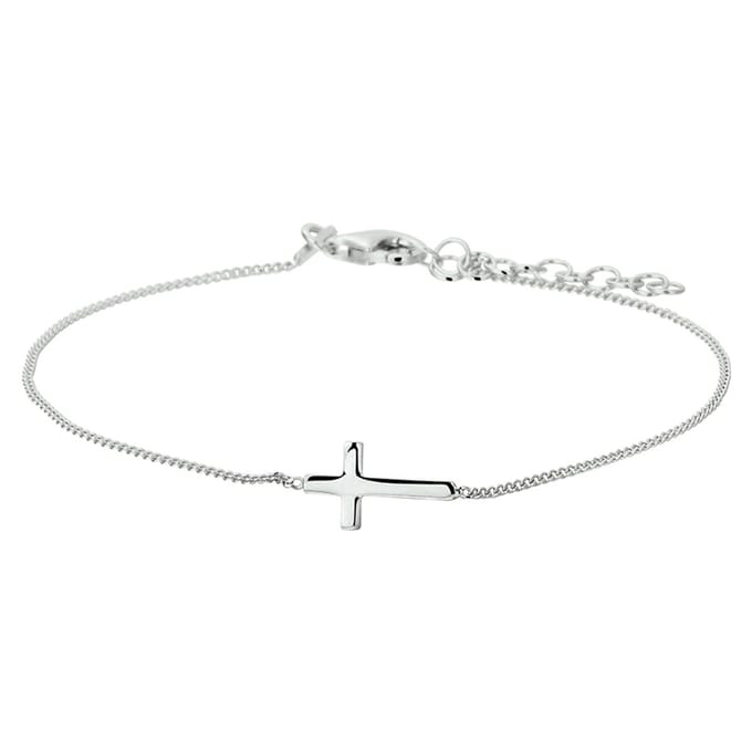 Glams armband kruis 1,0 mm 17 + 3 cm - Zilver
