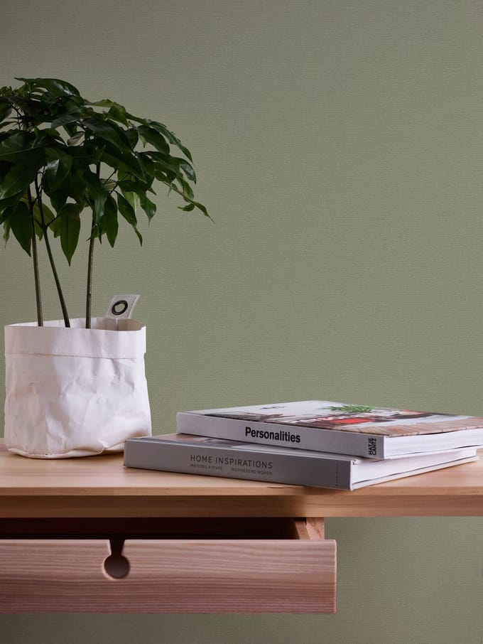 UNI BEHANG | Modern - groen - A.S. Création Greenery