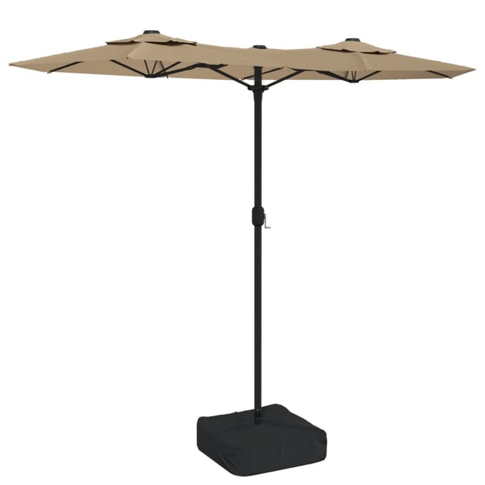vidaXL - Parasol - dubbel - dak - 316x145 - cm - taupe