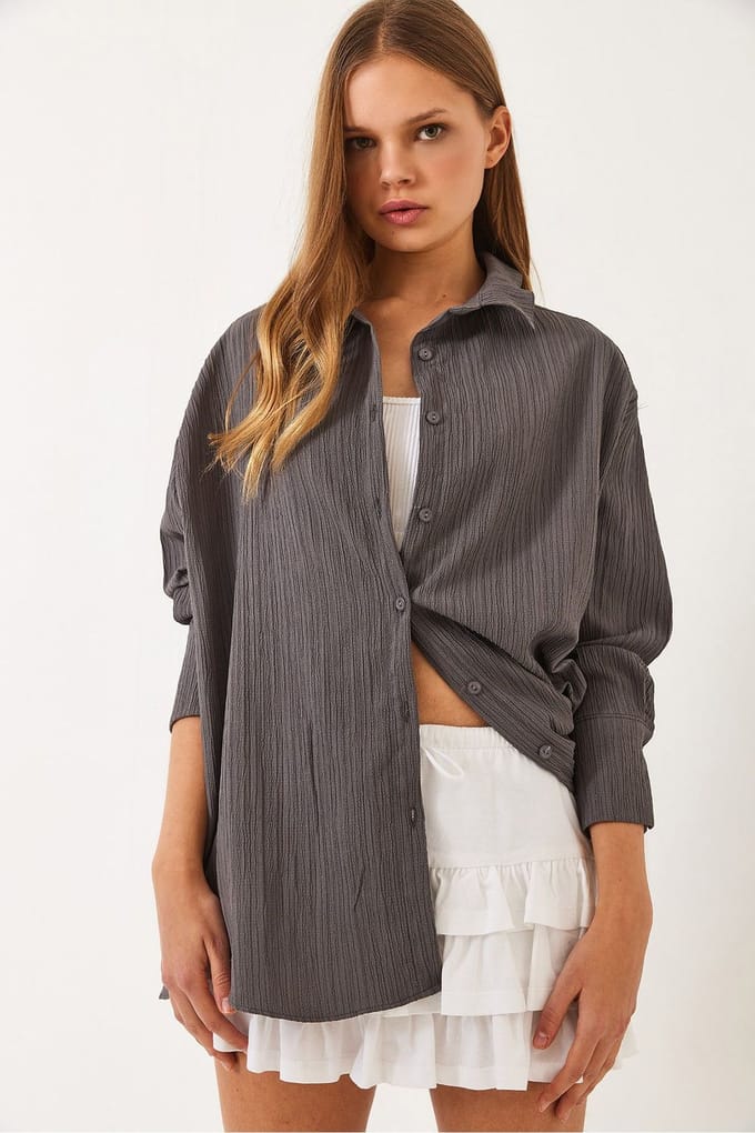 Oversized Textuur Shirt