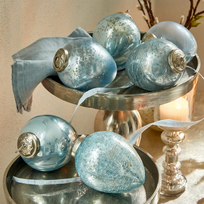 LOBERON Paasei set van 6 Cataleya blauw