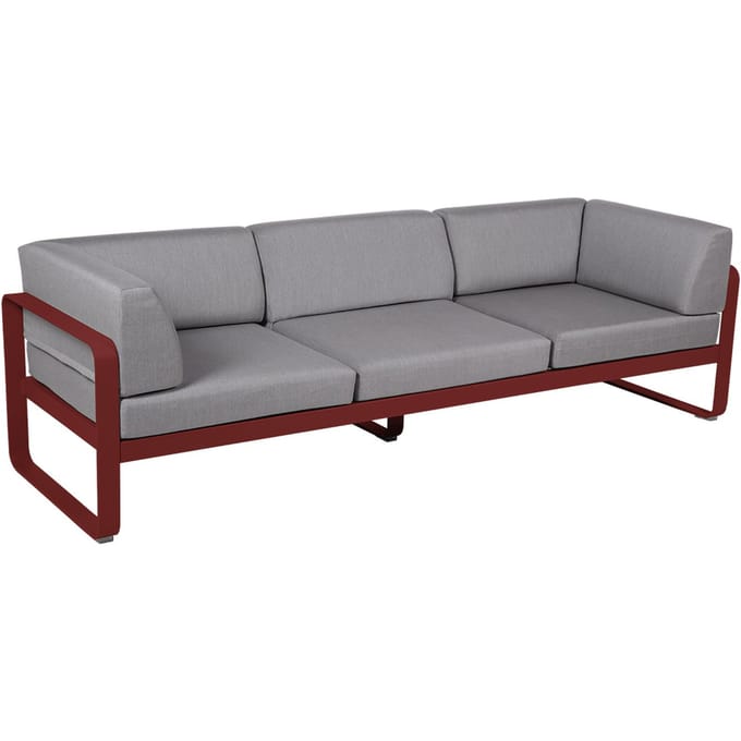 Fermob BELLEVIE club sofa 3 zits - 43 chili mat - 79 Flanelgrijs