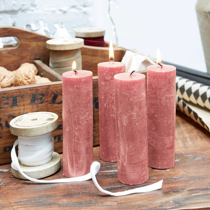 LOBERON Kaars set van 4 Muriel roze
