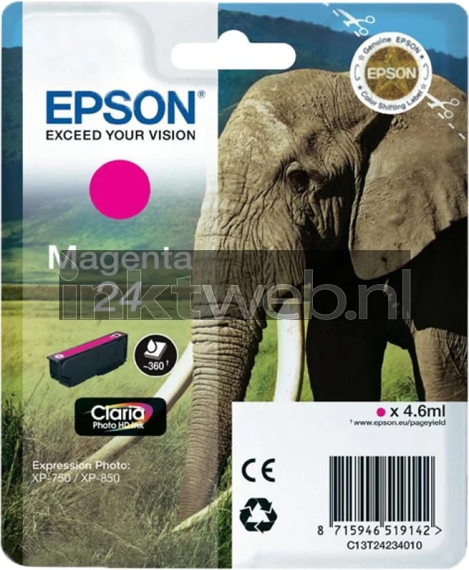 Epson T2423 nr. 24 inktcartridge magenta (origineel)