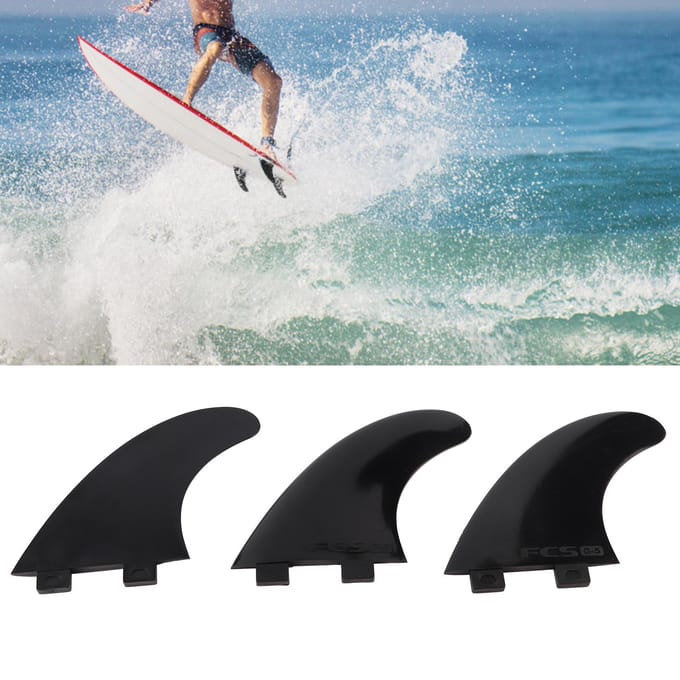3-delige set Duurzame G5 Surfplankvin Surfplanken Accessoire Waterafleiding Links Midden Rechts Zwart black